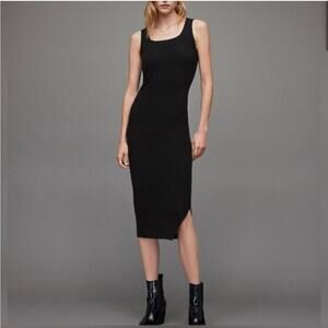 All Saints Margot Wool Blend Midi Dress L